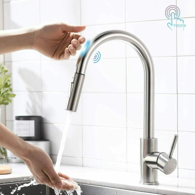 

Faucet Silver Golden Black Kitchen Faucet Two Function Single Handle Pull Out Mixer Hot And Cold Water Taps Deck Mounted