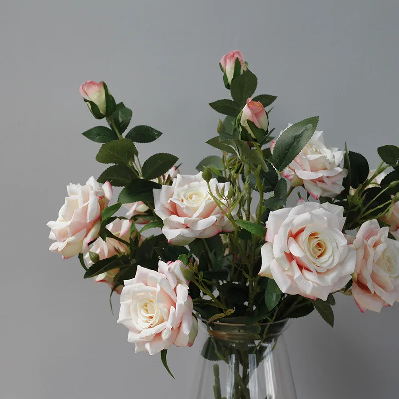 

Rose Bouquet Vintage Silk Fake Flower Realistic Wedding Flowers Decor Party Festival Supplies Home Hotel decor Gift Indoor