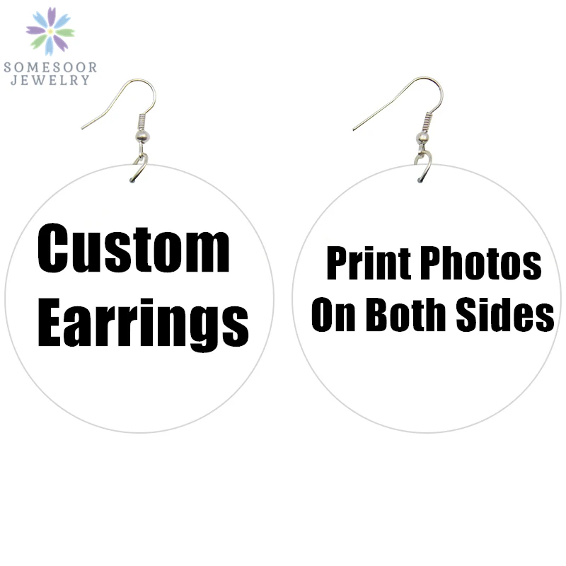 SOMESOOR 6 см круглые персонализированные африканские деревянные серьги-подвески