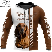 animal love dachshund dog 3d all over printed mens hoodies and sweatshirt autumn unisex zipper hoodie casual sportswear dw818