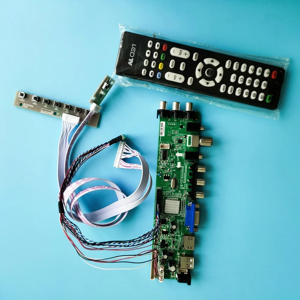 

Kit For B173HW01 V4/B173HW01 V5 DVB-T DVB-T2 Signal controller 40pin HDMI AV board digital LED USB VGA TV 1920X1080 17.3" remote