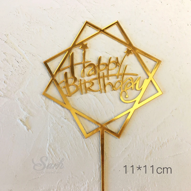 2pc birthday N Золотой серебряный черный акриловый ручной пишущий Топпер для торта «С Днем Рождения» десертное украшение для дня рождения милые подарки - Цвет: 2pc birthday N