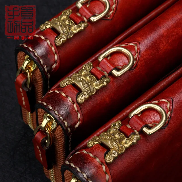 Брендовый высококачественный мужской и женский кошелек ручной работы с