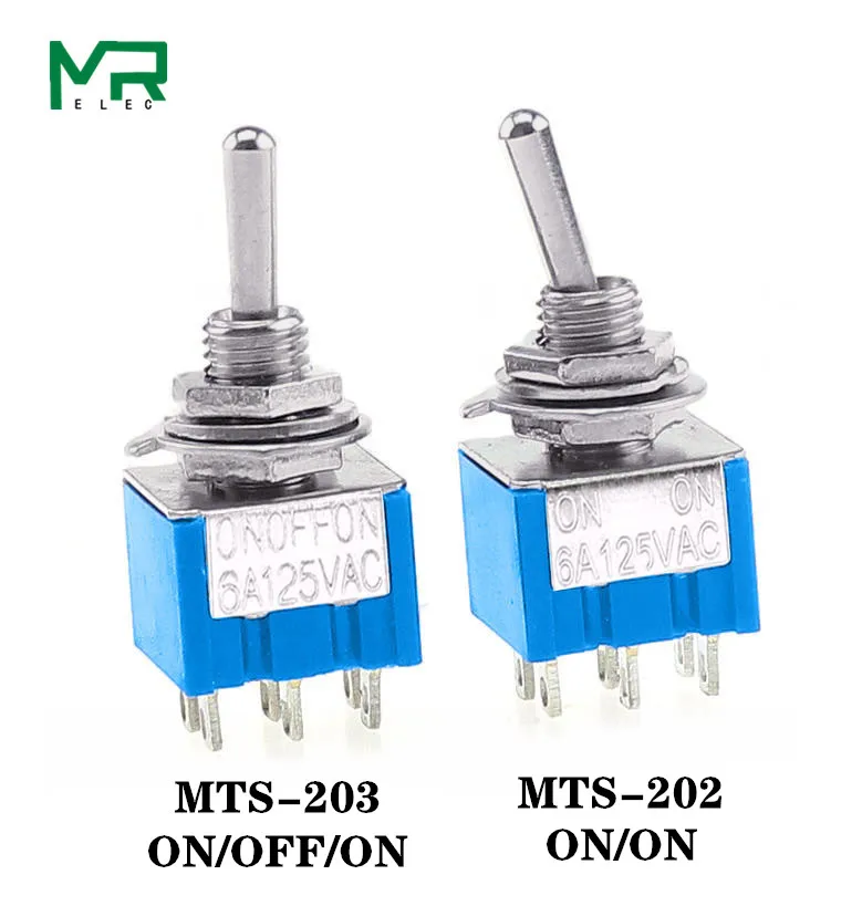 Переключатель MTS-203 вкл/выкл/вкл PDT MTS-202 ВКЛ/вкл 6-контактный 6A 125VAC/3A 250VAC Mini