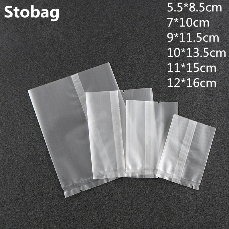 

100Pcs Thicker Machine Seal Bags Clear Frosted Food Biscuit DIY Baking Cake Bag Decoration Gift Cookie Packing Flat Plastic Bag