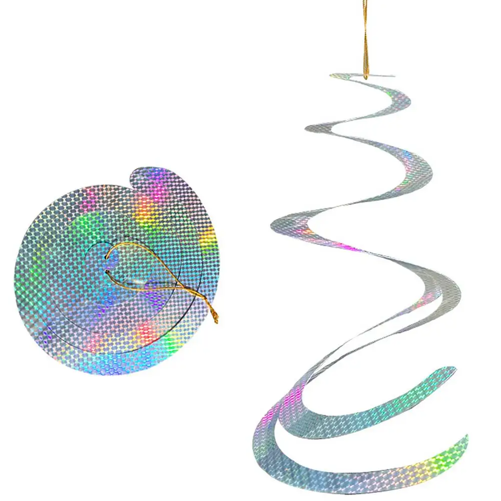 

Hanging Wind Twisting Spiral Pigeons Ribbon Repellents Tape Deterrents Tapes Discs Control Bird Scarer Pest Control For Outdoor
