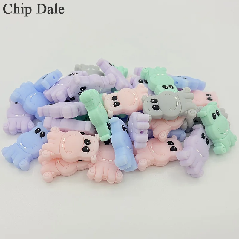 Чип и Дейл 5 шт. Мультяшные силиконовые бусины в стиле бегемота пищевые Мини