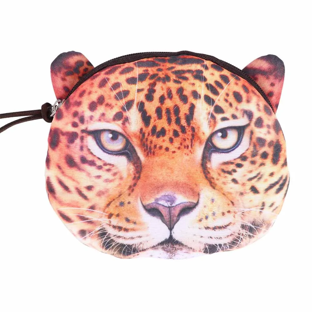 Новый стильный милый 3D чехол на молнии с изображением тигра леопарда льва лица