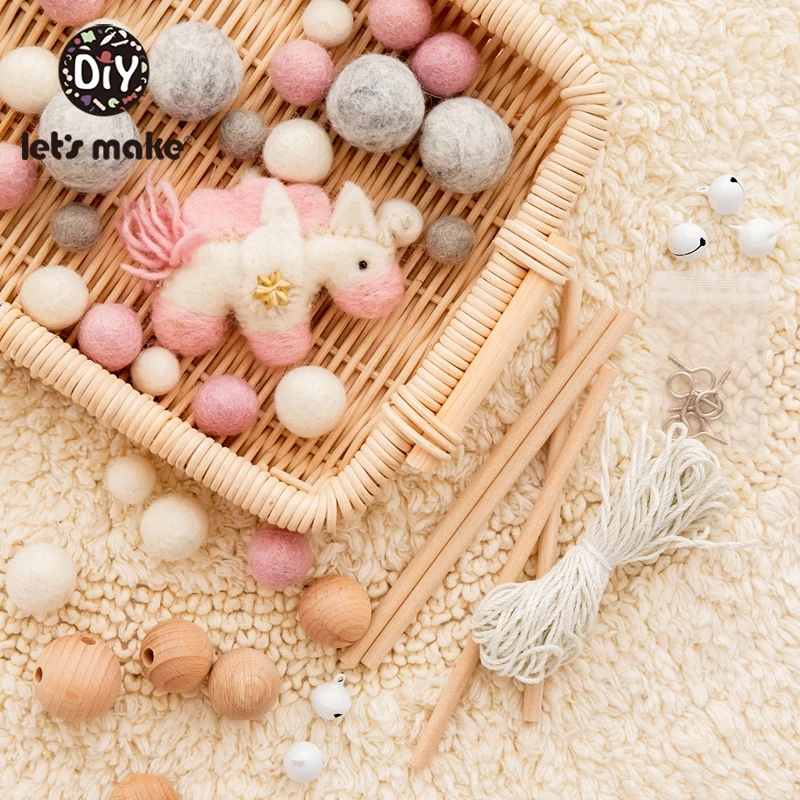 Погремушка детская с шариком из шерсти 1 комплект | Игрушки и хобби
