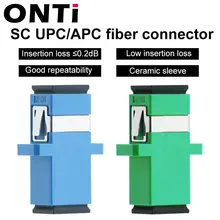 ONTi 50-200 Pcs  Fiber Optic Connector Adapter SC / UPC SM Flange Singlemode Simplex SC-SC APC Coupler Free Shipping Wholesale