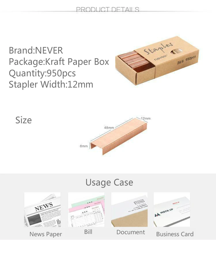 

Never Creative Color Metal Staples Silver Staples For Staplers Trend Office Accessories Stationery Supplies