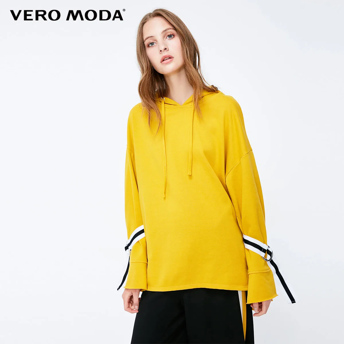 Vero Moda осенние свободные милые женские толстовки | 318333502 - Цвет: Svea yellow