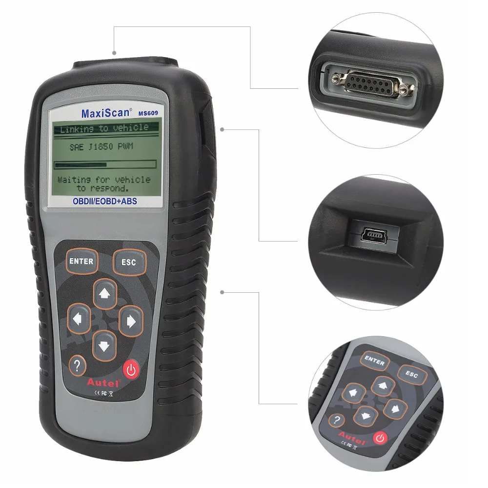 Autel MS609 OBDII сканер считыватель кодов автомобиля полный OBD2 функции DTC определения ABS