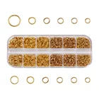 Металлические золотистые соединительные кольца, 1 коробка, диаметр 4567810 мм, без запайки, для изготовления ювелирных изделий