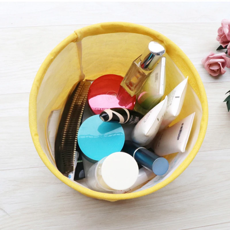 Cotton Linen Desktop Storage Basket Mini Cute Jewelry Scarf Socks Storage Bags Organizer 21X16CM