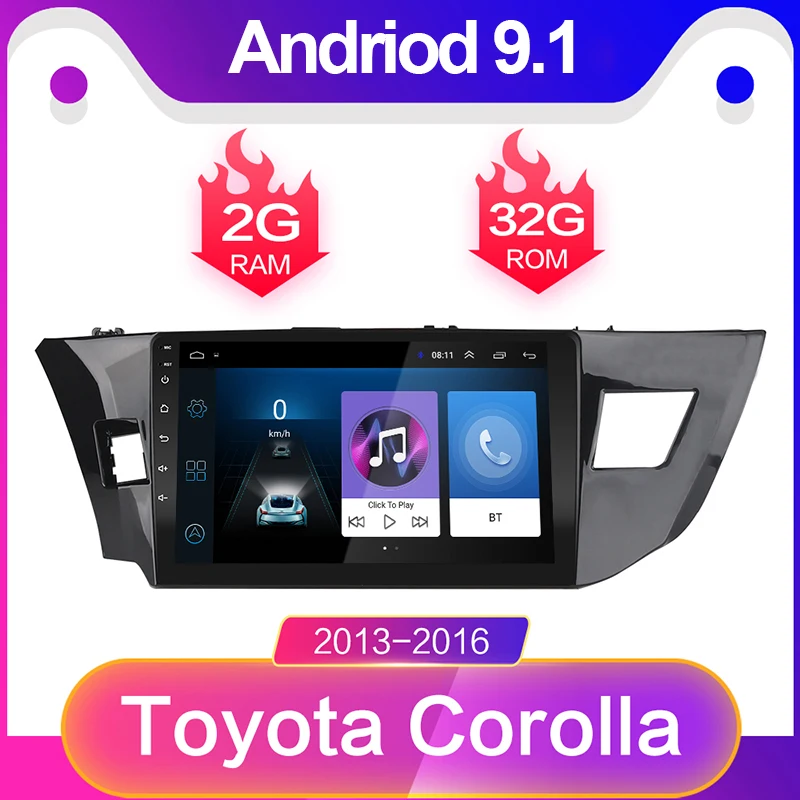 

Android 9,1 2din автомобильный мультимедийный MP5 плеер для Toyota Corolla 2013 2014 2015 2016 Авто Радио Навигация GPS Видео автомобильный стерео
