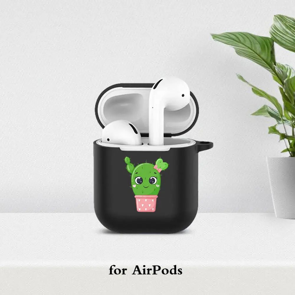 

Airpods Case For Apple Airpods Por Cover Cactus Plants Soft Silicone Protective Cases Capa For air pods Bags Box