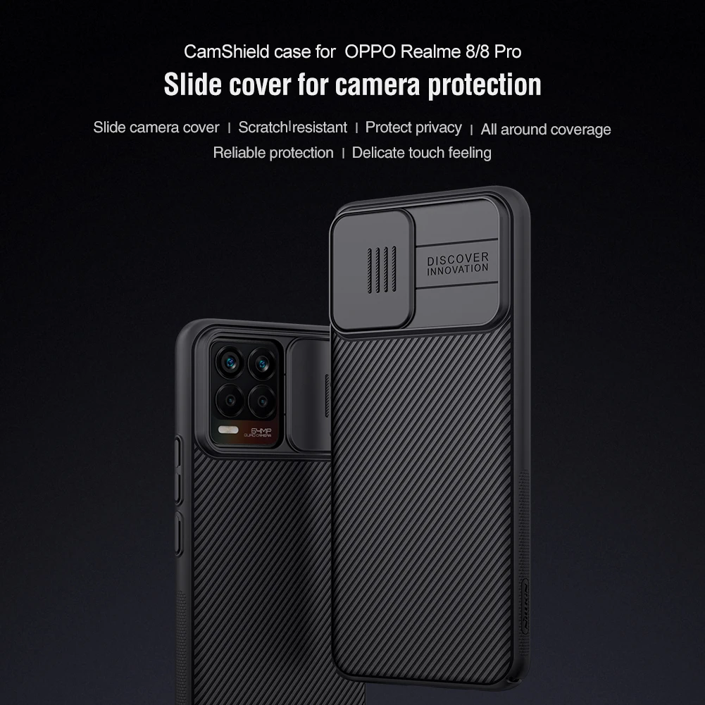 

NILLKIN CamShield Case For OPPO Realme 8 Pro Case for Realme8 Pro Slide Camera Protection Back Cover for Realme 8 Phone Cases