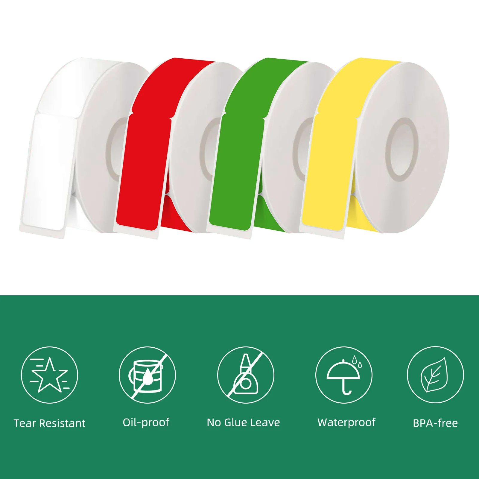 

Waterproof Cable Labels 4.3x0.5 inch Self-adhesive Label Stickers Thermal Print for Price Tag Office Supplies Stores Cable Wires