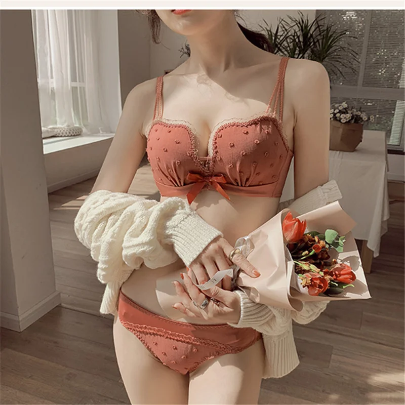 Женский комплект с бюстгальтером пуш ап нижнее белье для девушек сексуальное
