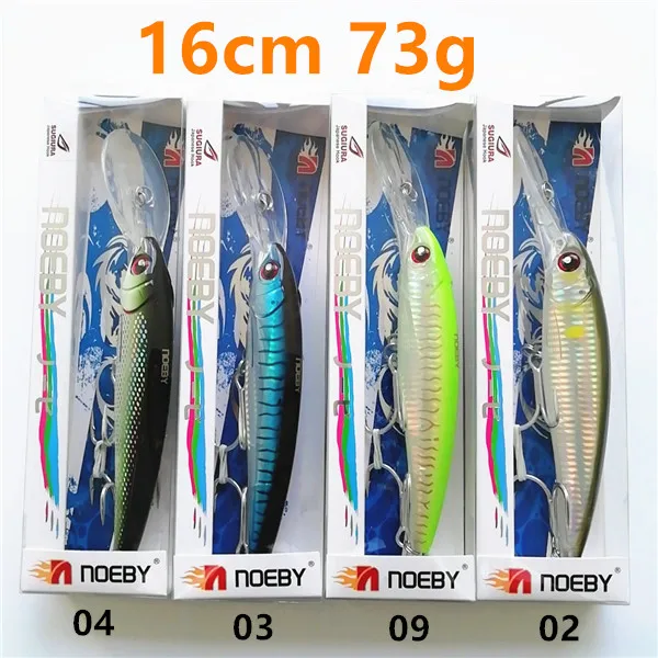 2349 9046-16cm Noeby 4 шт. 12 см/32 г 14 см/52 г 16 см/73 г Длинные литья жесткая приманка для рыбалки воблеры и крутящиеся приманки бас Щука Профессиональный гольян - Цвет: 2349 9046-16cm