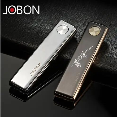Jobon USB Зажигалка, ультра тонкая ветрозащитная металлическая зажигалка, Электронная зажигалка подарочная упаковка