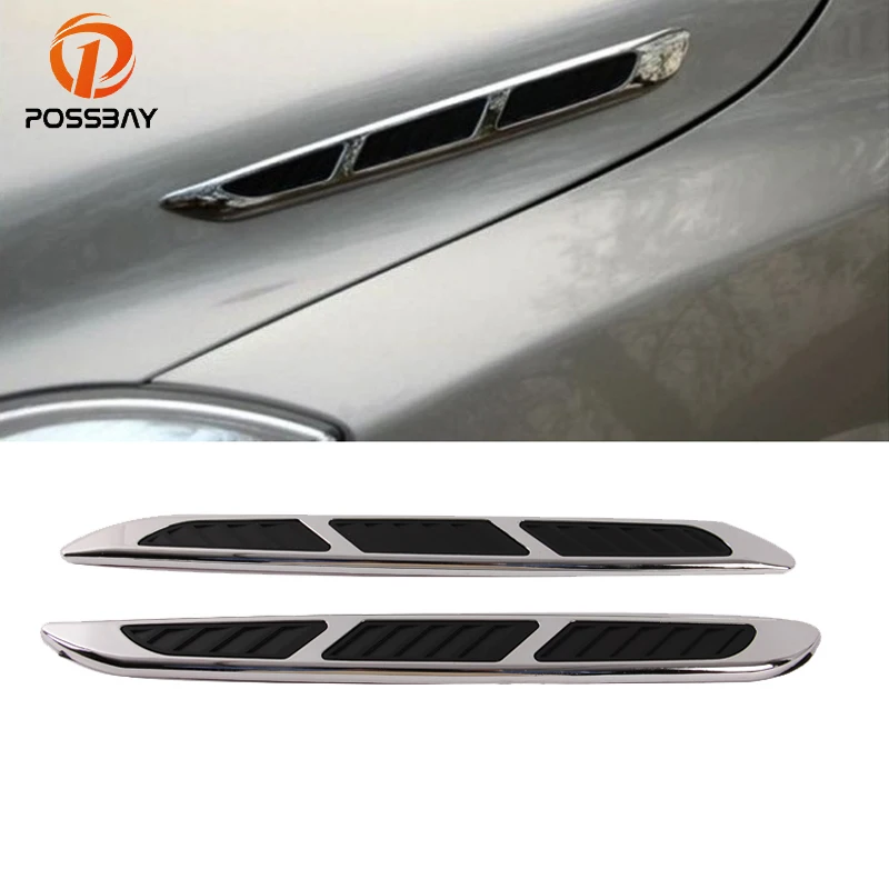 

POSSBAY автомобиля боковой воздушный поток Vent Fender Крышка Капота впускной решетка отделка Авто турбо капот вентиляционная дверь боковая наклей...
