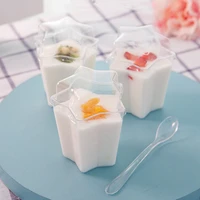 50pcs diy baking decoration birthday party favors dessert cups 135ml transparent creative ice cream pudding cake cup with lid