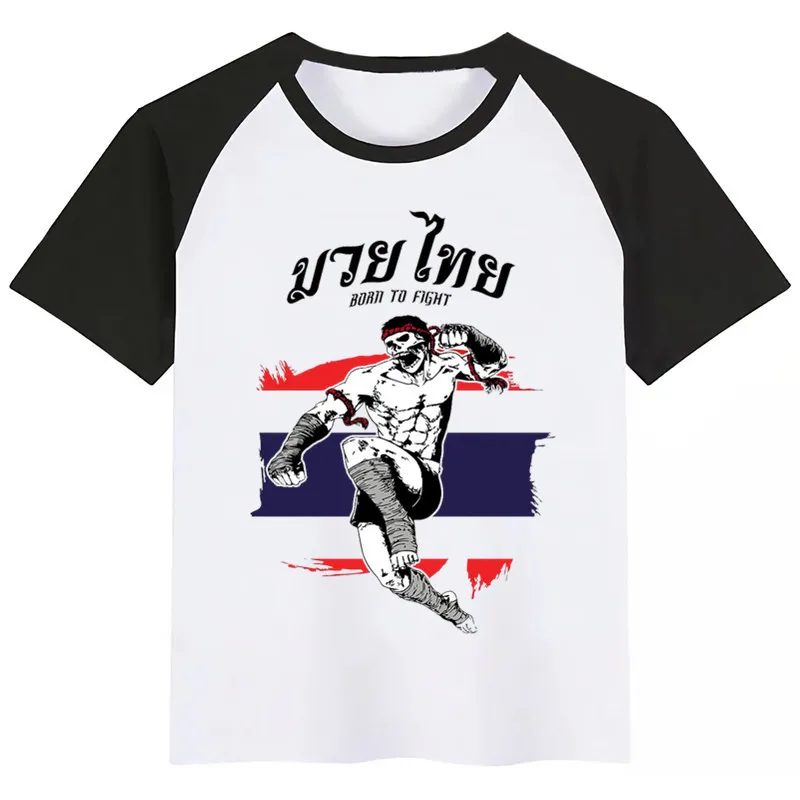 Fighting Muay Thai Fight Летний стиль Забавные милые топы для девочек модная уличная одежда Harajuku футболка для мальчиков уличная детская футболка - Цвет: D093C