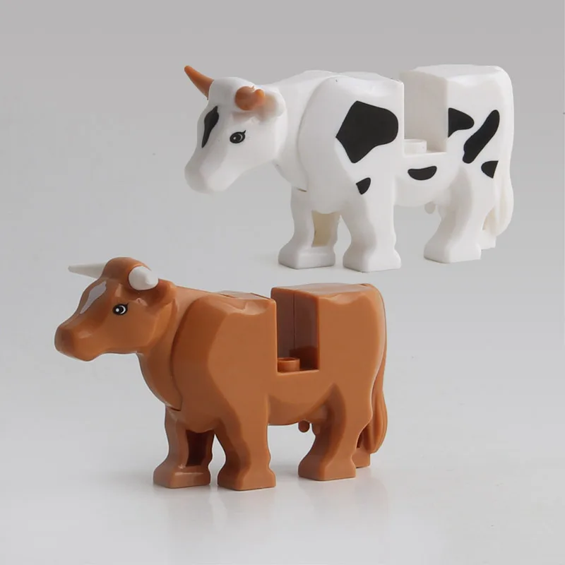 Бычья кожа игрушки для детей коричневый подарок модель Ox совместимый город
