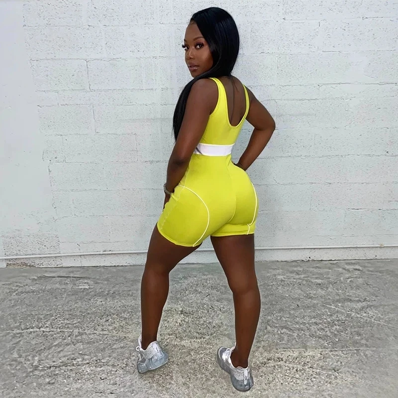 

Imcute Sexy Bodycon Playsuit 2021 New Body Summer Clothes One Piece Club Outfits Sports Fitness Rompers Womens Jumpsuit Shorts