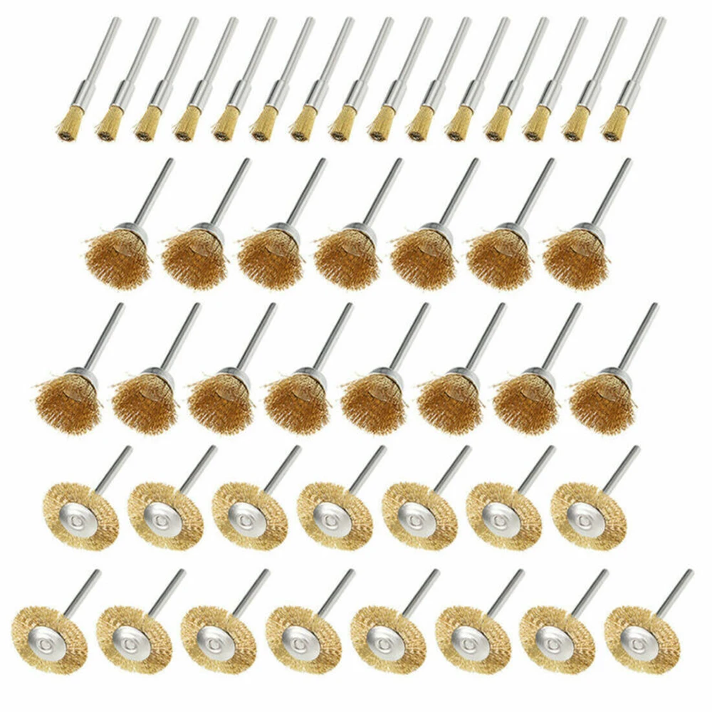 

45pcs/set Wheel Stroke Cup Wire Brass Wheels Polishing Mix Brush Rotary Tools