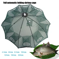portable fishing net nylon automatic foldable catch fish baits trap for fishes shrimp minnows crab cast mesh bhd2