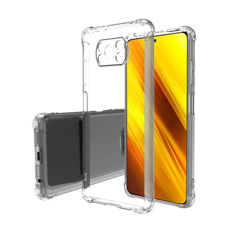 Прозрачный противоударный чехол для телефона Xiaomi Poco X3 X4 M3 M4 F3 Pro Силиконовая