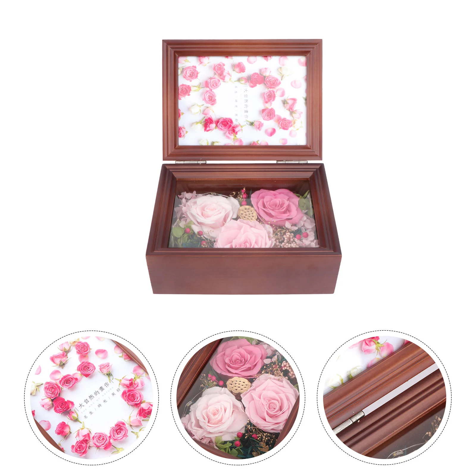 

1pc Dried Flower Photo Frame Creative New Year Photo Holder Festival Gift(Brown)