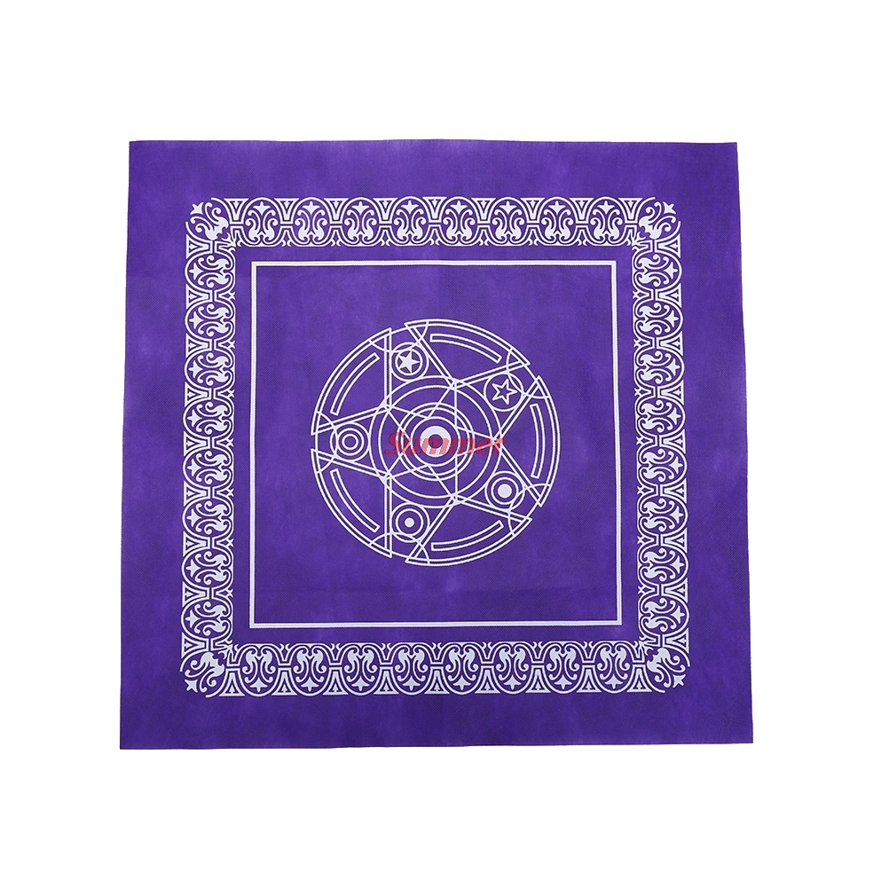 

Hot Non-woven Board Game Textiles Tarot Table Cover Playing Cards Pentacle Tarot Game Tableclot Purple Red 49*49cm