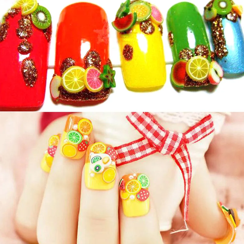 3D дизайн ногтей фрукты полимерные ломтики слайдеры украшения Дизайн аксессуары