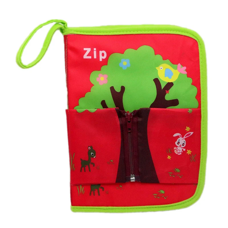 

8 Pages Montessori Dress Boards Quiet Cloth Book Early Learning Basic Life Skills Toys - Zip, Snap, Button, Buckle, Lace & Tie