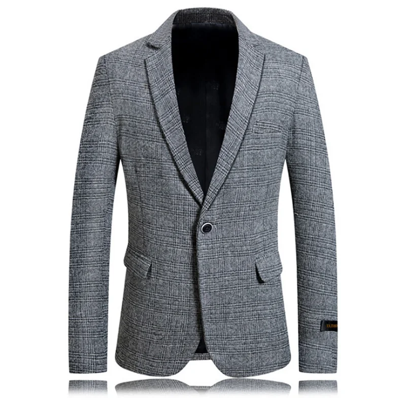

Men's Slim Fit Blazer Casual Single Button Mens Suit Jackets Business Plaid Jackets Blazers,terno masculino