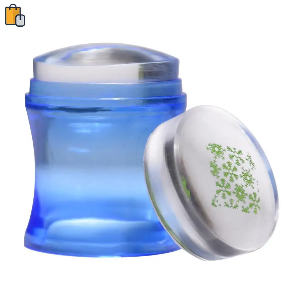 

BeautyBigBang Plastic 4cm Silicone Head Stamping Clear Jelly Flower Handle Nail Art Stamper W09