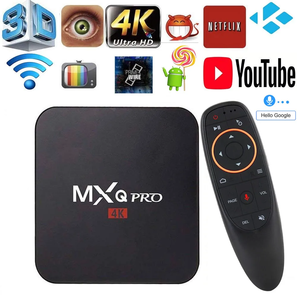 Smart TV Box Android 10.0 MXQ PRO 4K Allwinner H3 1G 8G 3D 2.4G WIFI Google Play Youtube Media Player Very Fast Set-Top | Электроника