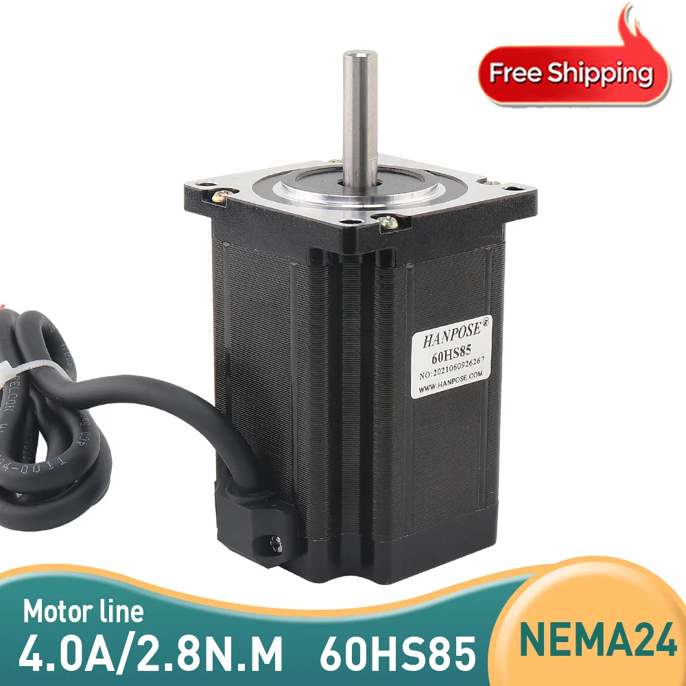 

free shipping 1PCS 60HS85 4.0A 2.8N.M Nema23 Stepper Motor 4-lead 1.8 degrees 60 Series motor For 3D Printer Monitor Equipment