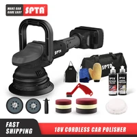 spta 20v cordless car polisher 15mm orbit 2000 4500rpm variable speed polishing machine with 2 4000ahm battery for car plishing
