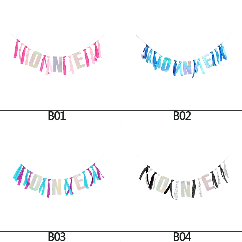 5 м Блестящий один баннер с надписью тканевая гирлянда кисточками для первого дня