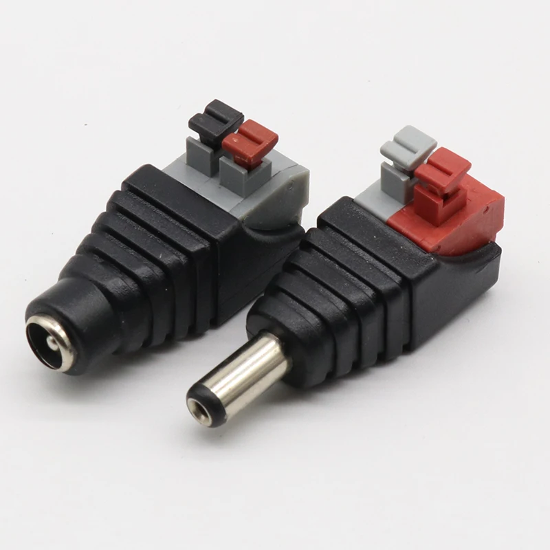 

5pcs DC Male +5 pcs DC Female connector 2.1*5.5mm DC Power Jack Adapter Plug Connector for 3528/5050/5730 single color led strip