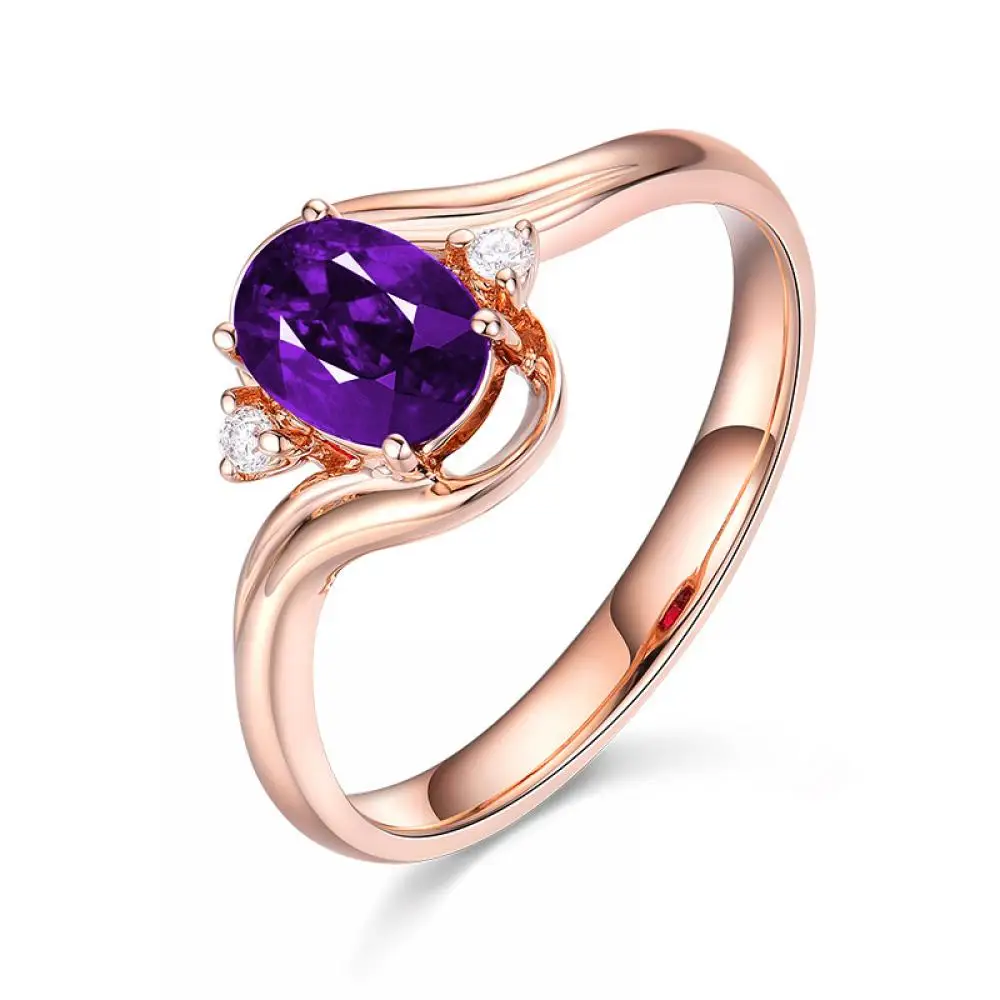 HOYON Amethyst Opening Adjustable Ring Ins Style Simple Fashion Trend Adjustable Ring  Treasure Ring for Woman