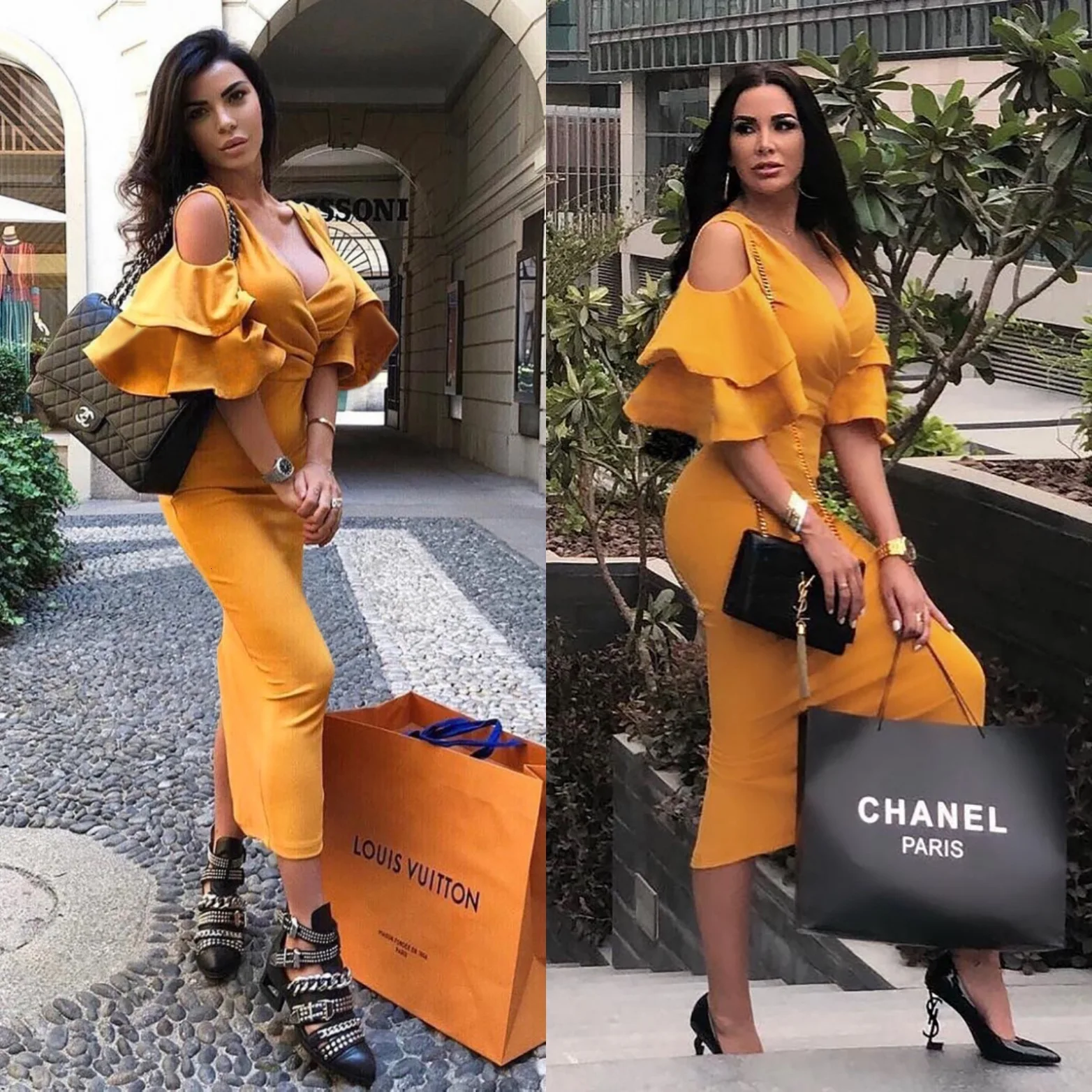 BacklakeGirls сплошной цвет v образный вырез Джерси коктейльные платья половина рукава