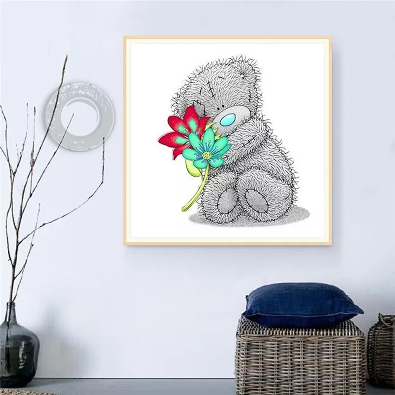 Мультяшные Diy алмазные картины Вышивка крестиком Тедди Алмазная вышивка с