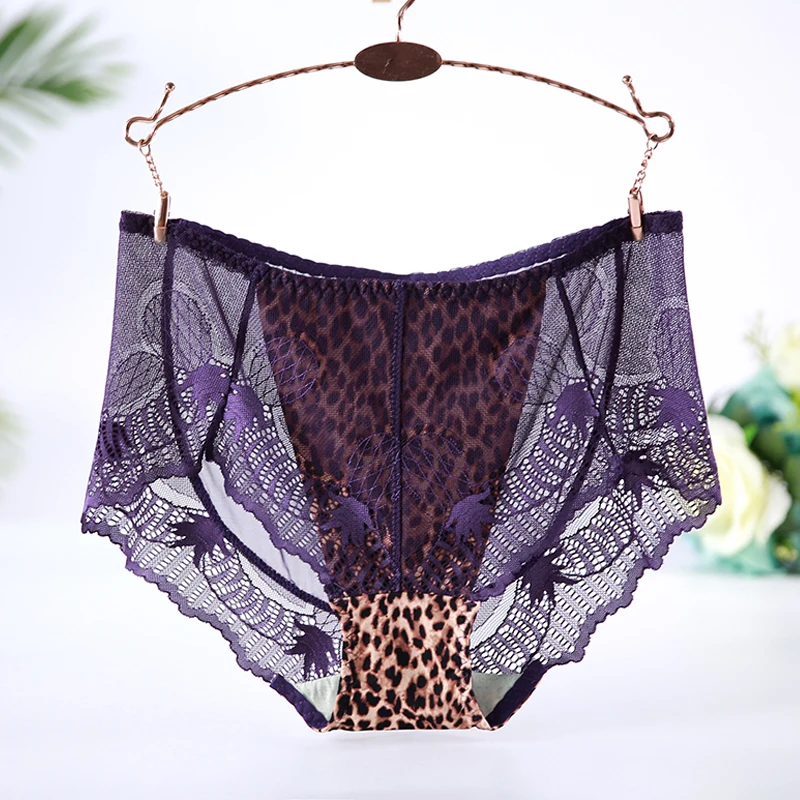 Julexy XXL-6XL, леопардовые женские трусики с высокой талией, плюс размер, сексуальное кружевное нижнее белье, сетчатые трусы, Прозрачное нижнее белье, трусики