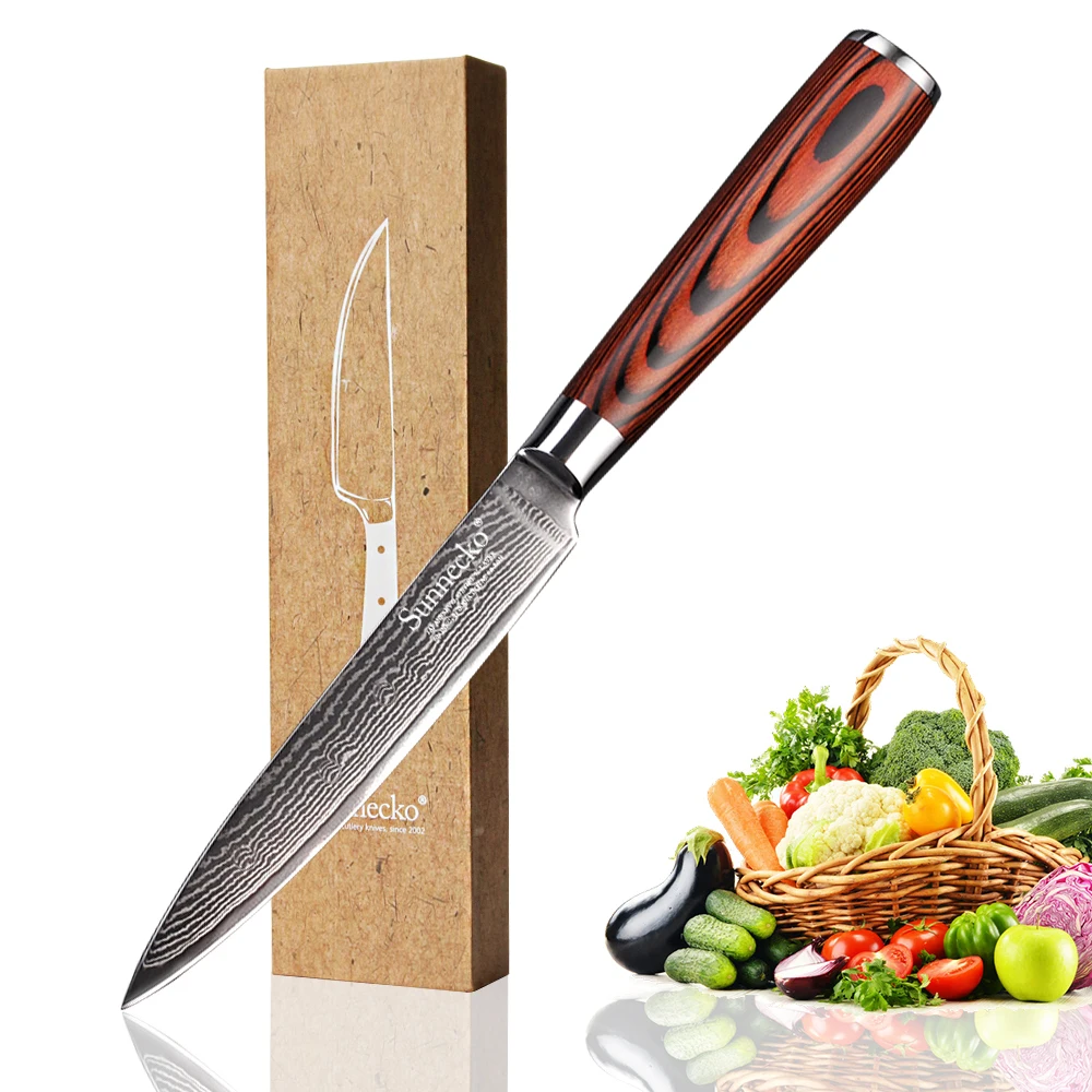 Набор кухонных ножей SUNNECKO нож шеф-повара Santoku 73 слоя дамасская сталь режущий